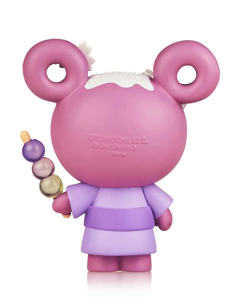 Hello Kitty toy figure in Ube-inspired Donutella outfit holding a stick.