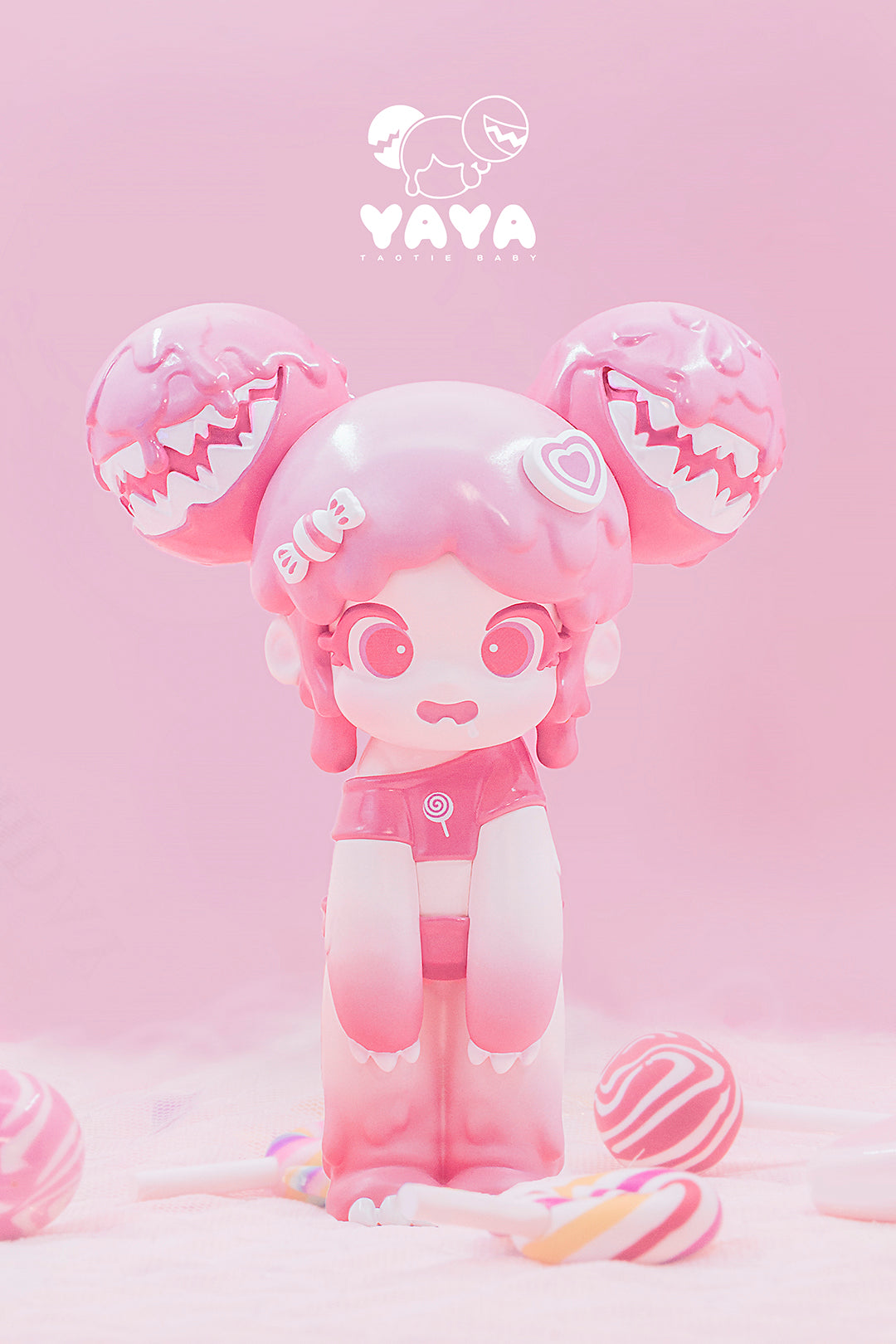 Yaya doll with a cute cartoon face and unique features, part of Strangecat Toys collection.