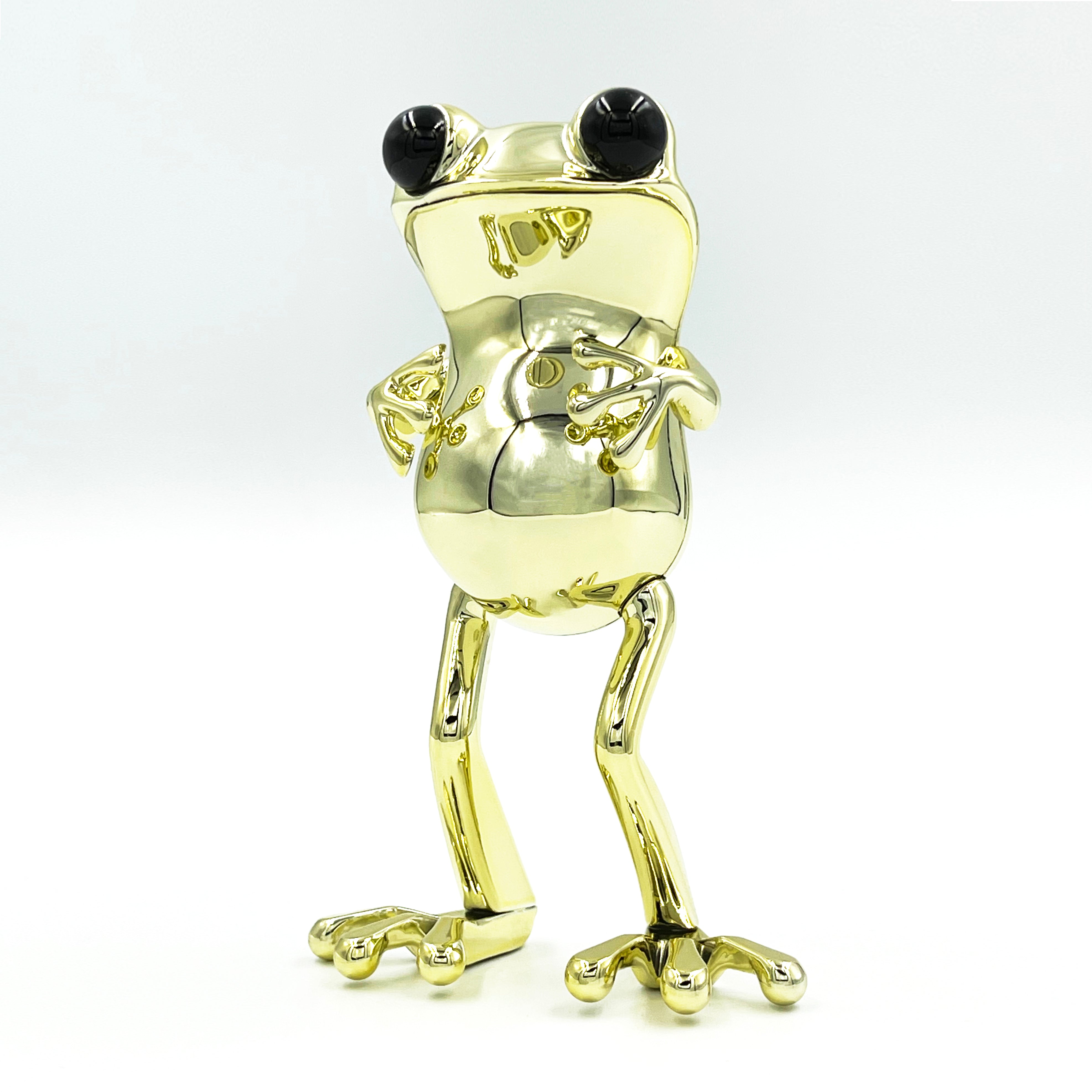Golden Slumbers APO Frog figurine by Twelvedot, a limited edition chrome gold collectible.