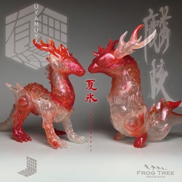 Kinkaku & MUYA dragon vinyl figures by CORE Kashi, 15cm & 13cm tall, detailed statues with wings and scales.