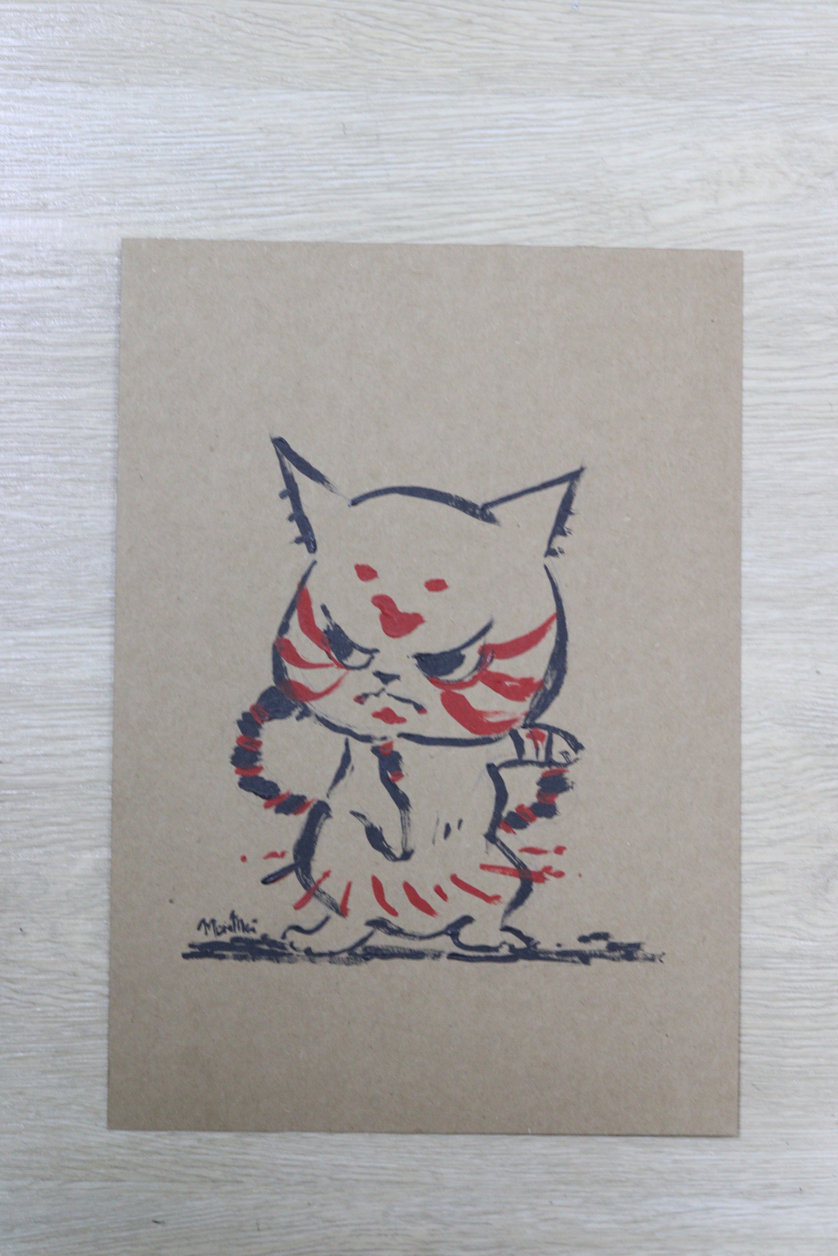 A drawing of a cat in a sketch style, part of KOI KOI - Morimei Solo Exhibition - I want this.