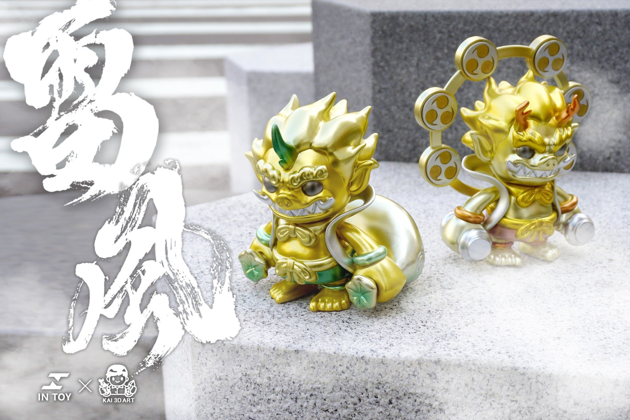 Fujin & Raijin - gold.ver by KAI 3D Art