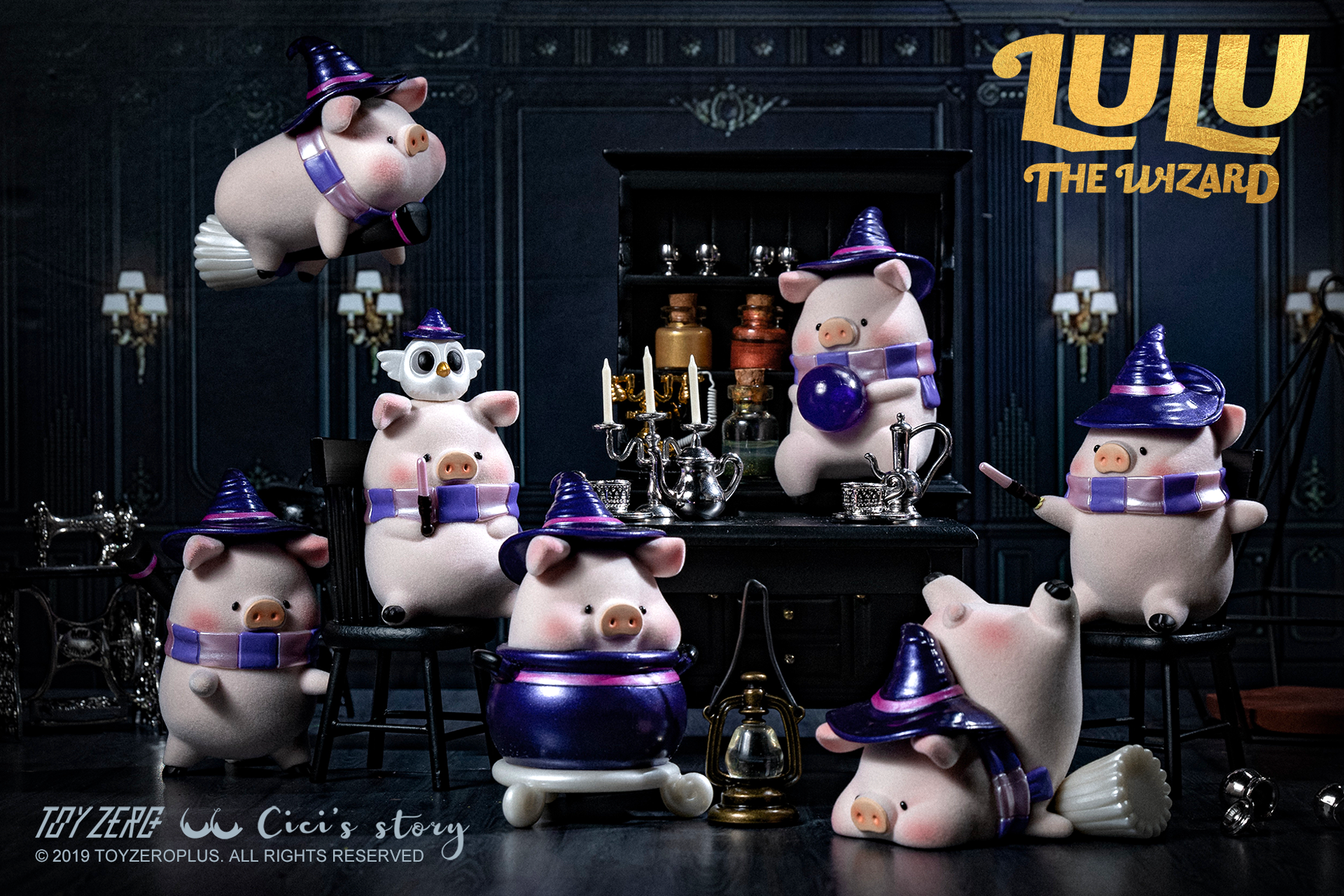 Lulu The Piggy Can - The Wizard Series by Cici’s Story: A group of pigs in various hats and costumes, embodying magical characters and adventures.