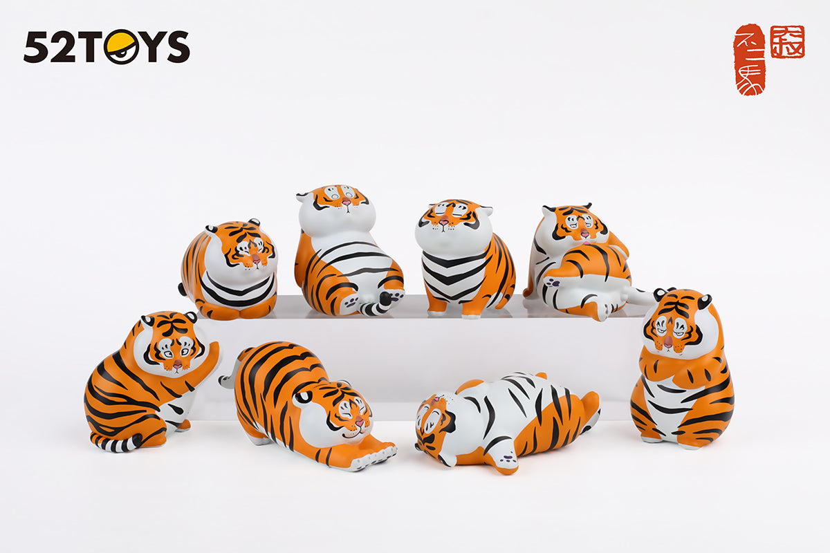 A group of tiger figurines from BU2MA PANGHU Emoji series.