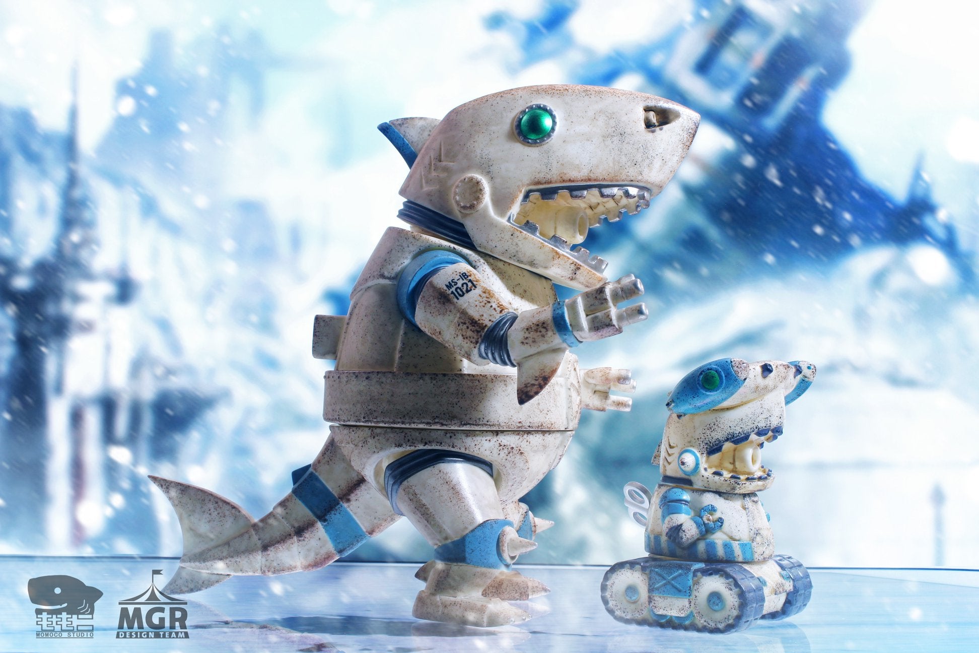 Mecha Shark Lords & Devil Shark Lords Jr. (Snow Fight Version) by Momoco