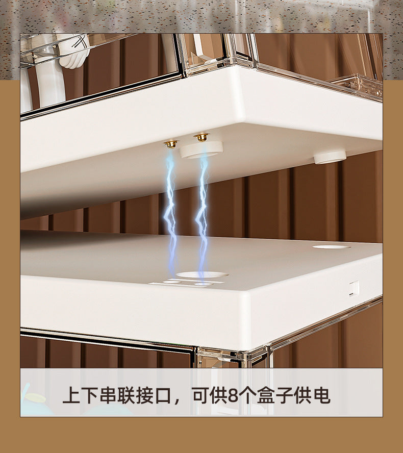 Toy Display Case Large - White w/ Lights