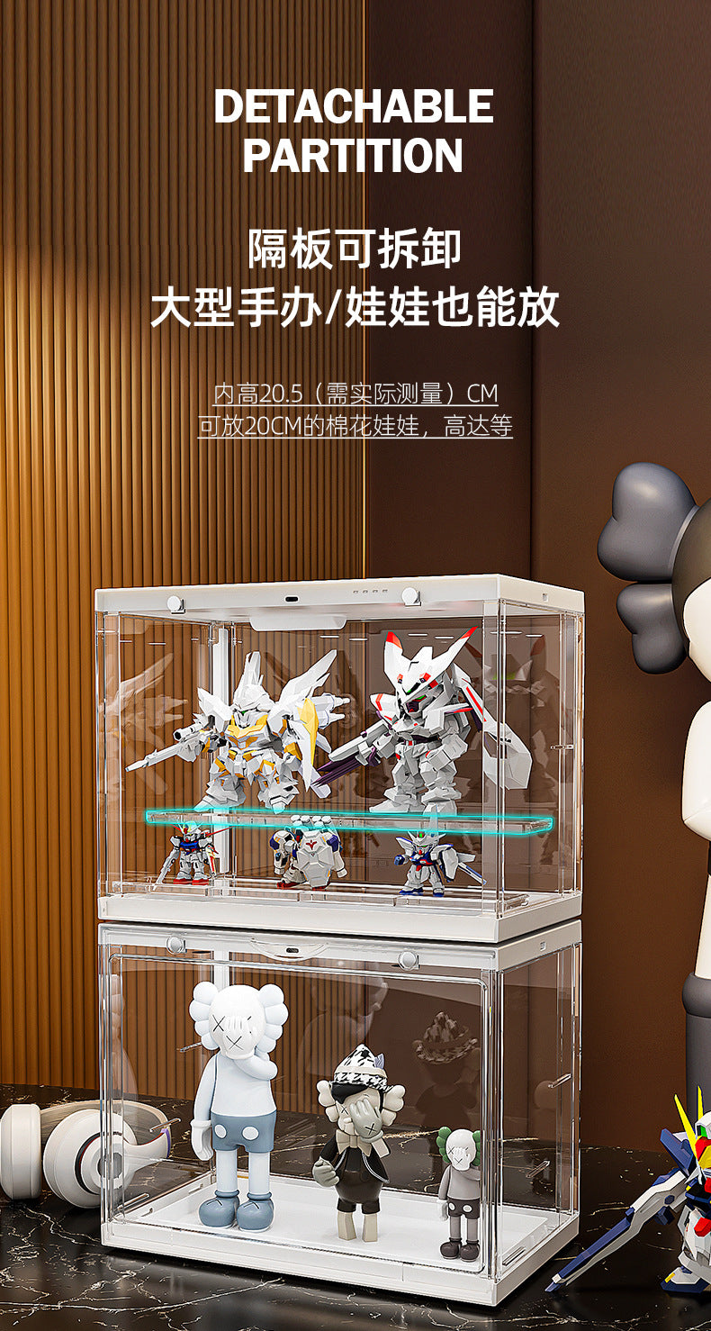 Toy Display Case Large - White w/ Lights