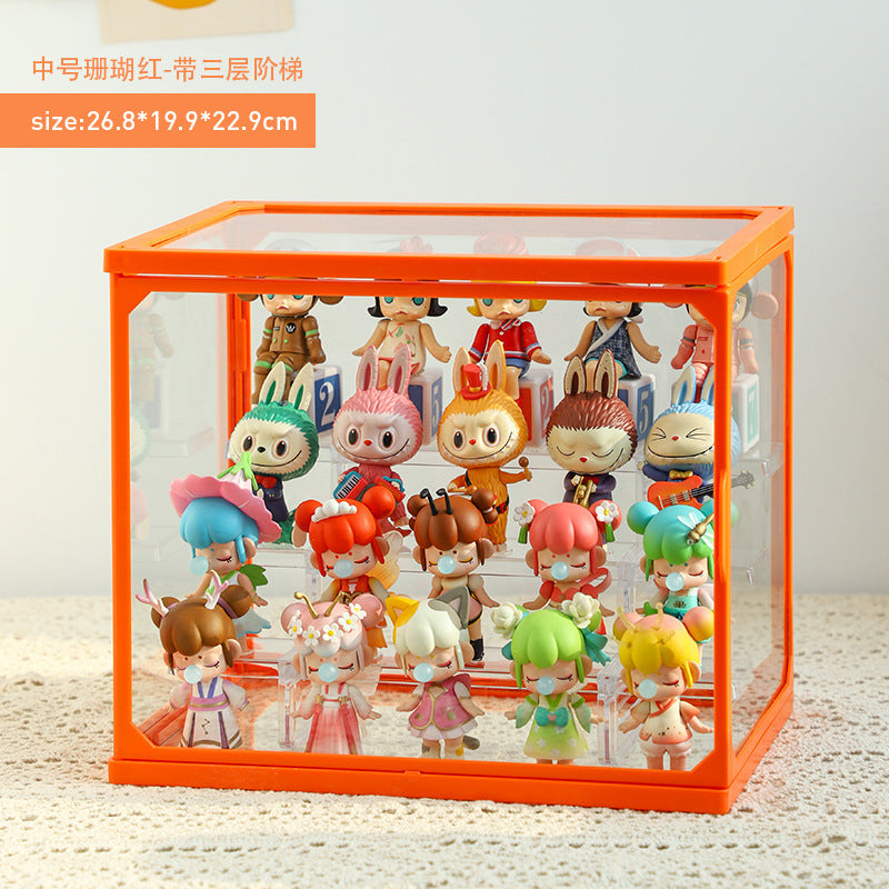 Toy Display Case Med - White & Orange