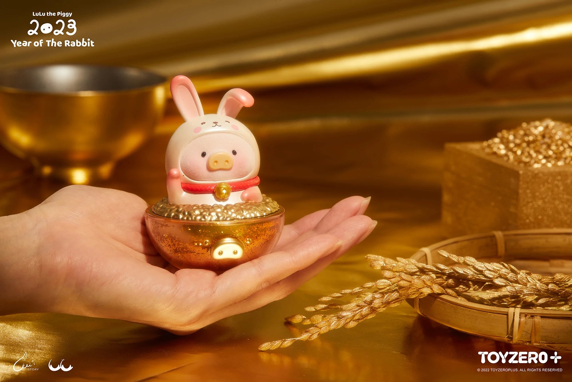 LuLu The Piggy - Year of The Rabbit Golden Rice Bowl