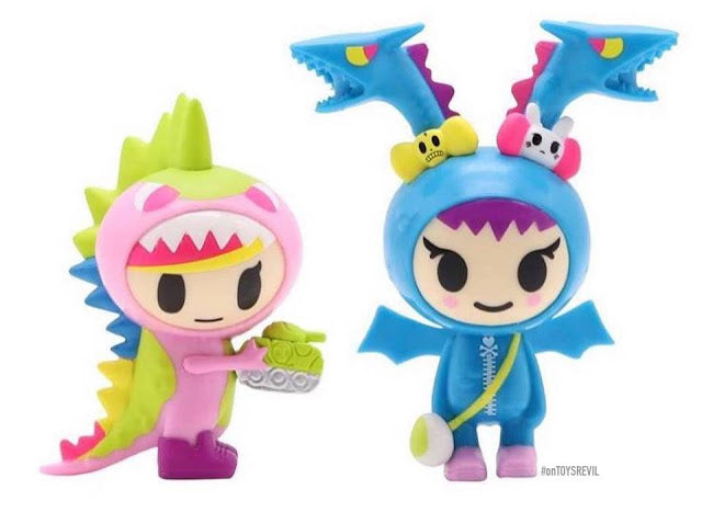 A collection of small toy figures from the Little Terrors Blind Box series by tokidoki.