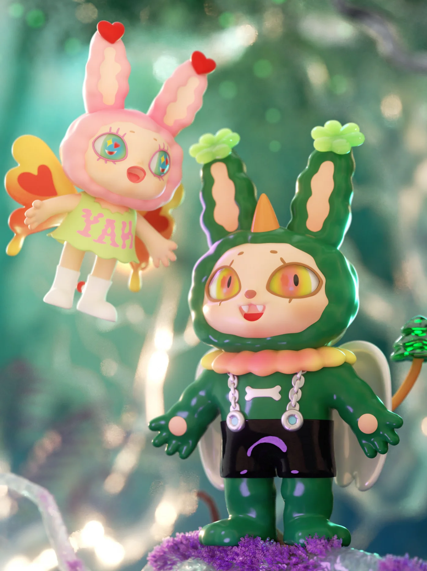 AGAN FANTASY PLANT Blind Box Series: Toy figure with cartoon rabbit ears and wings, part of a blind box collection.
