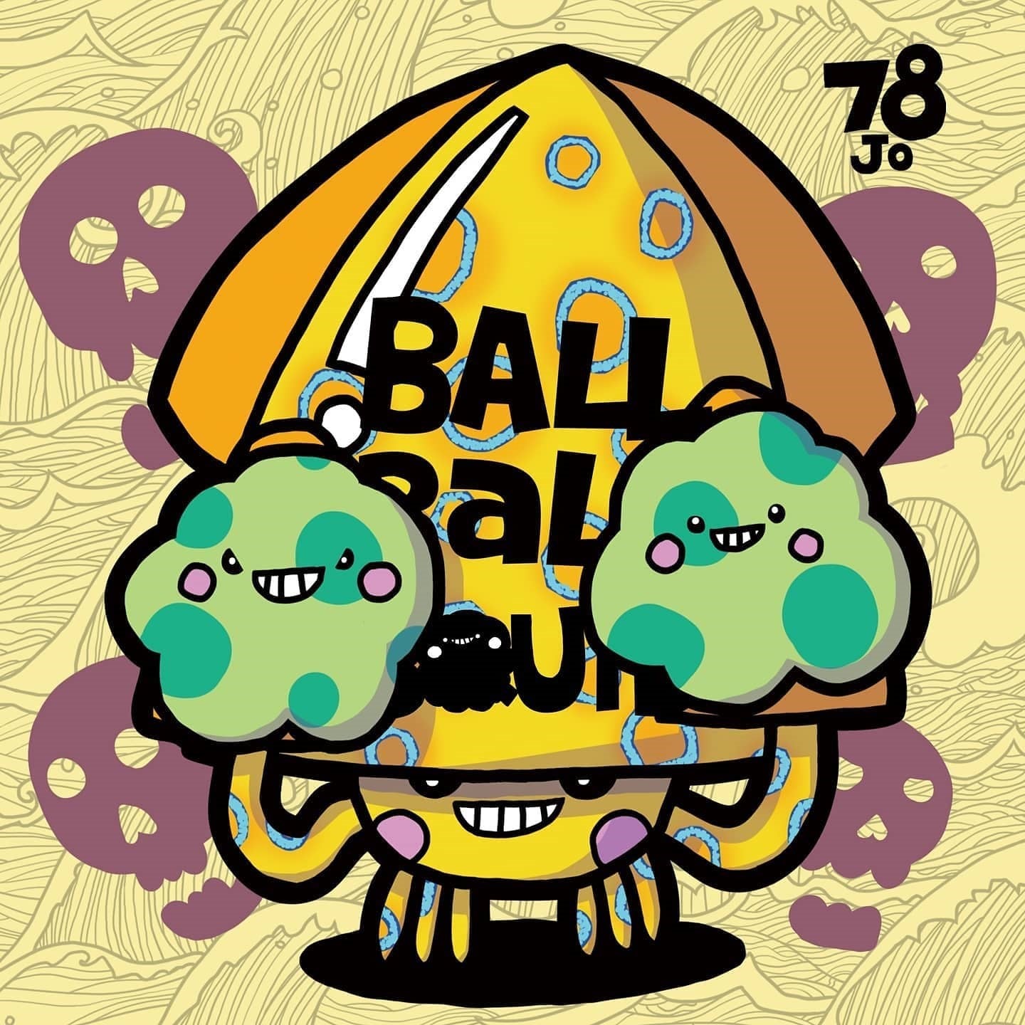 Ball Ball Squid Blue Ring by 78jo