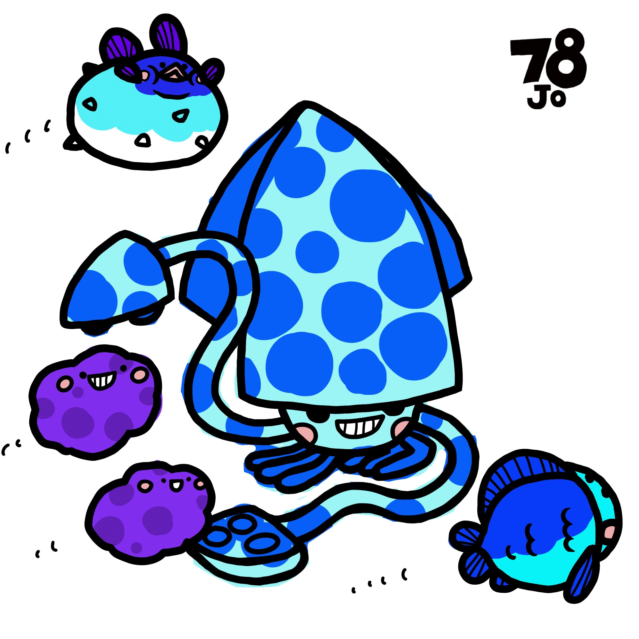 Ocean Blue Ball ball Squid by 78jo