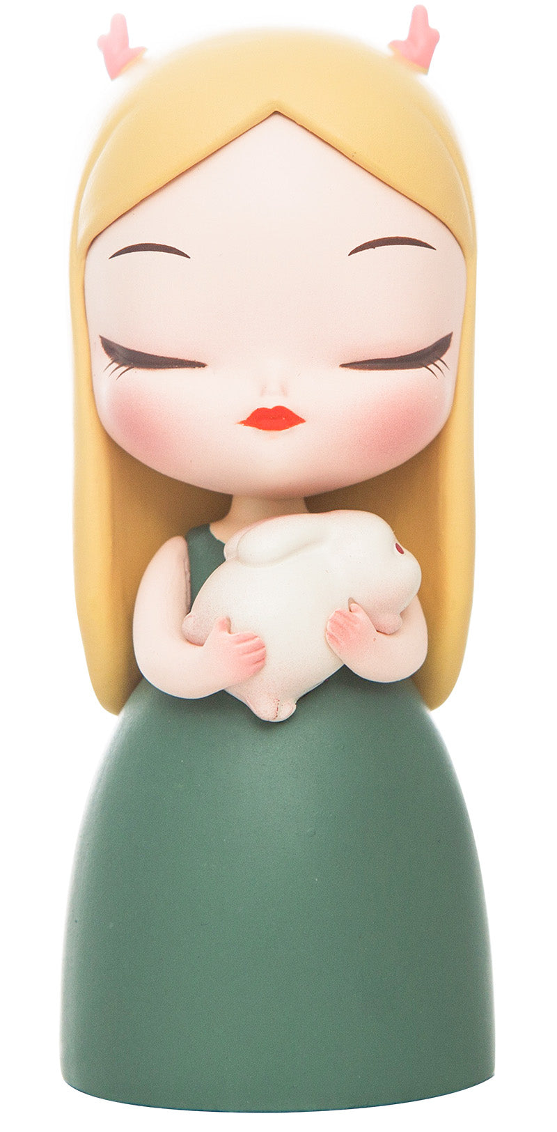 Dream of Fairy Tales-Goodnight Rabbit-Lite toy figurine of a girl holding a rabbit by Steven Jia.