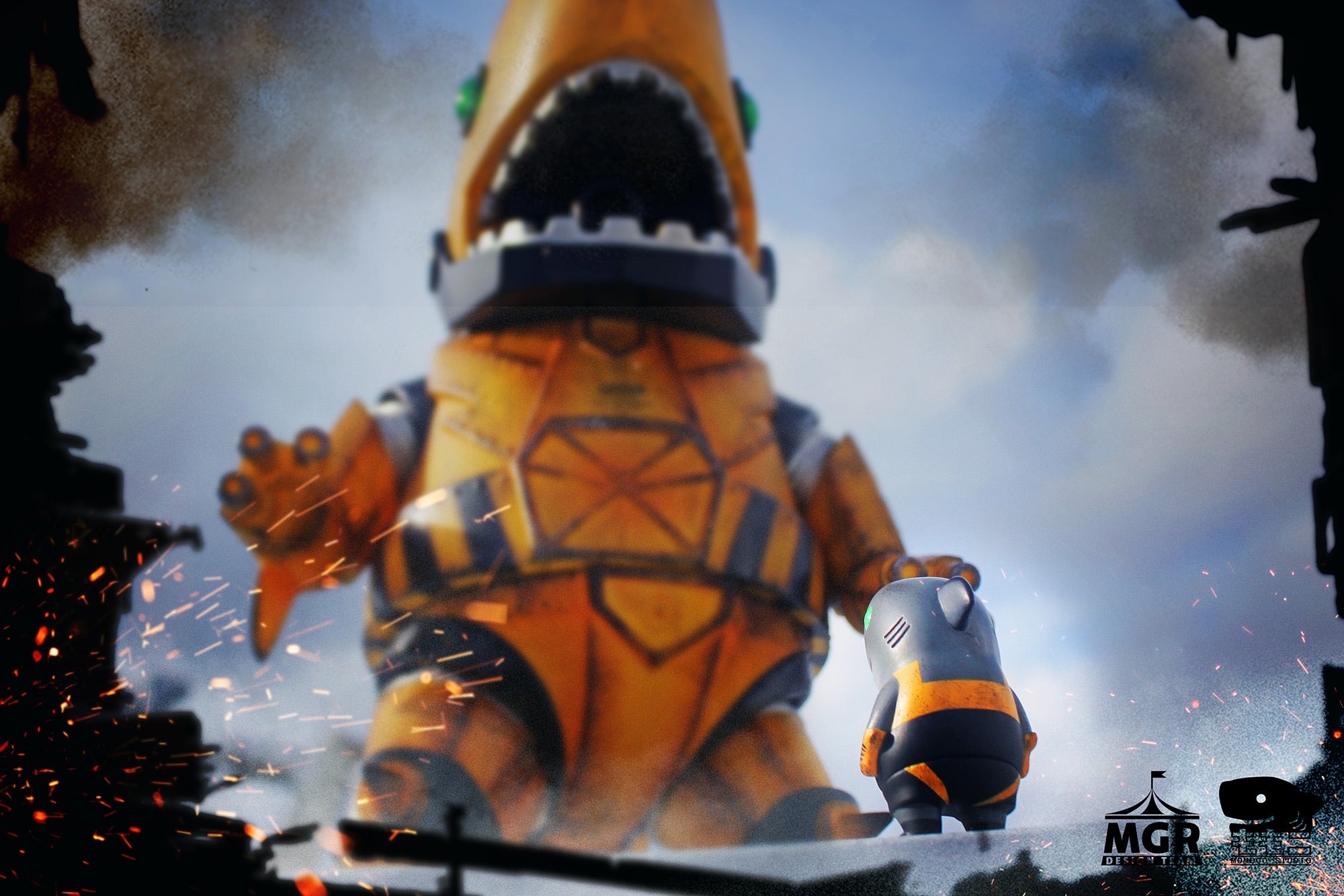 200% Mecha Shark Lords & Mecha Shark Lords Jr. by Momoco - Super Engineer DX Set
