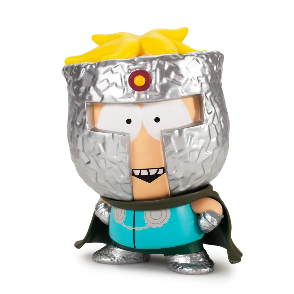South Park Professor Chaos 7 Vinyl Figure, a toy figurine with a silver helmet, perfect for any South Park collection.
