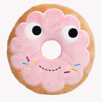 YUMMY WORLD 10 Pink Donut Plush with embroidered details and a smiling face.