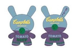 Cartoon characters with rabbit head and text on iconic 20 inch Dunny.