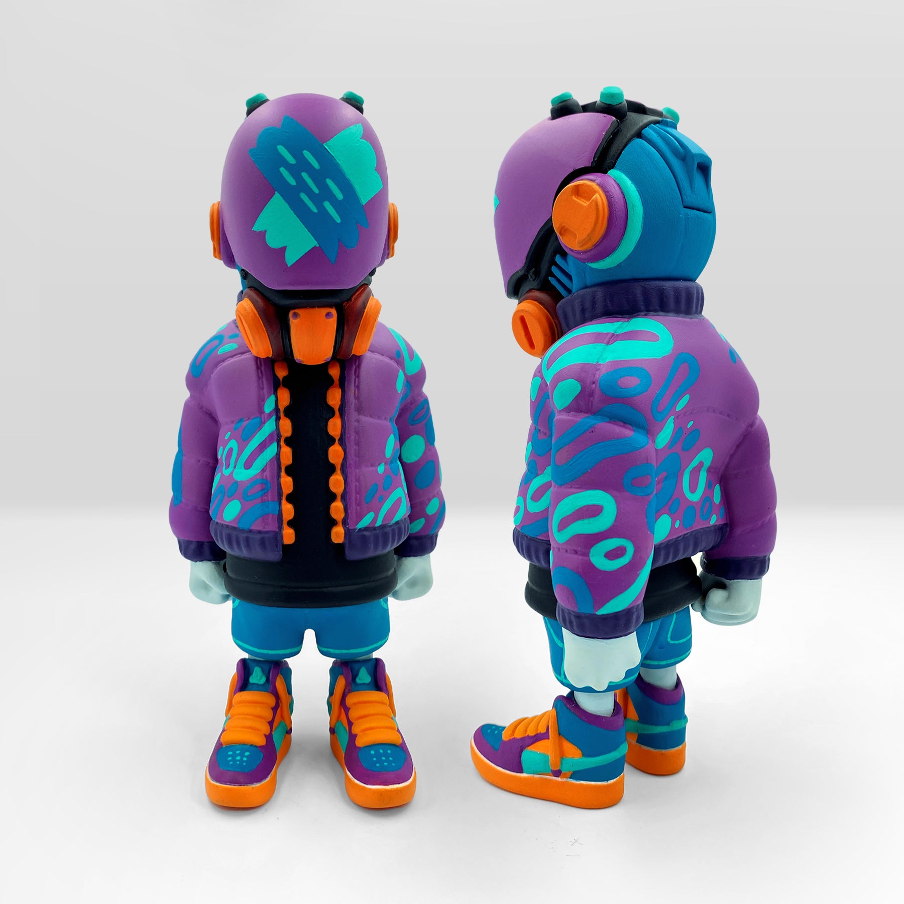 Toy figures in various styles, including a person with a hat and a gas mask, from UPRISING - MIAMI UNK/Z MK1 by VALVEE.